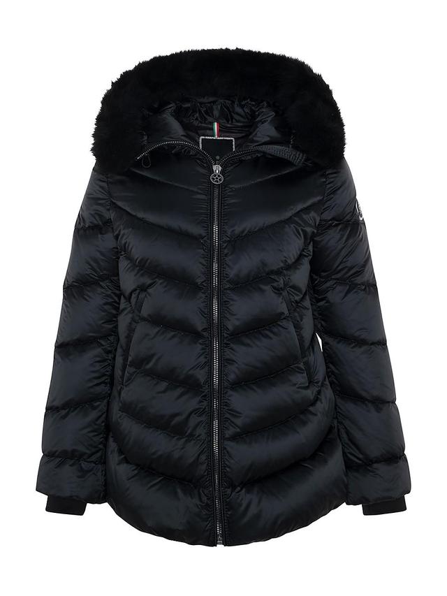 Womens Apres-Ski Jacket with Detachable Toscana Shearling Lamb Hood Trim Product Image