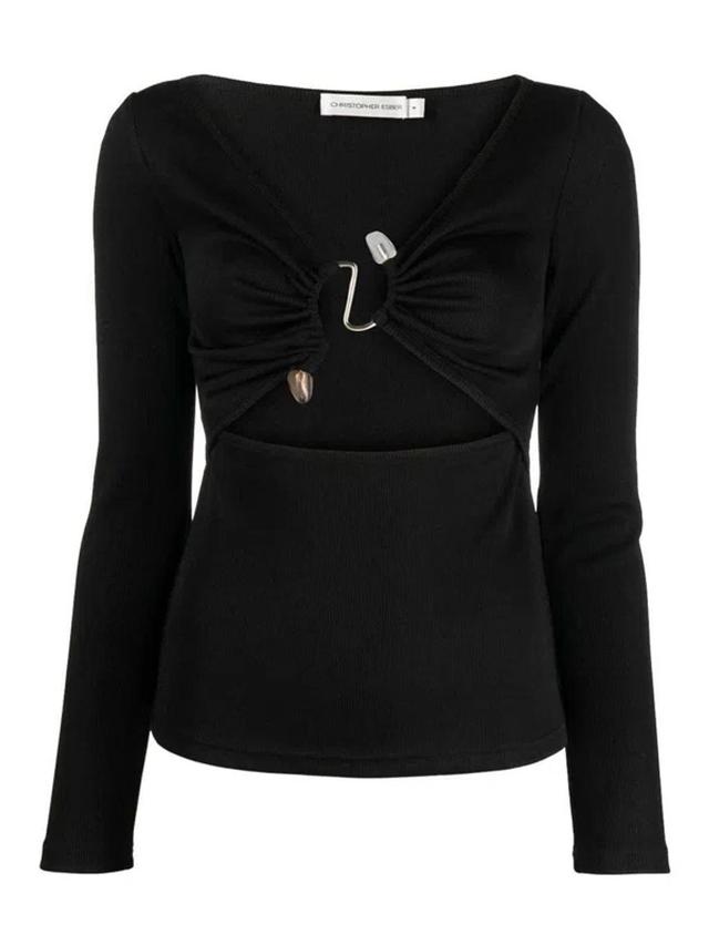 CHRISTOPHER ESBER Callisto Ribbed-knit Top In Black Product Image