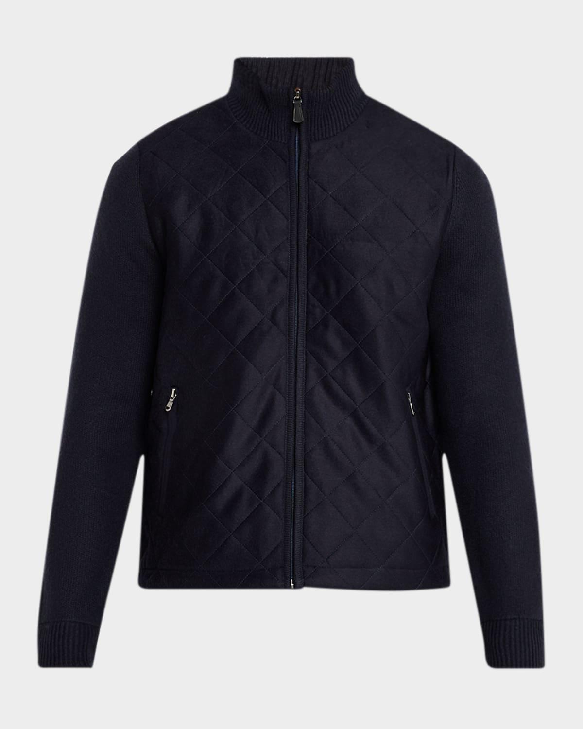 Men's Quilted Full-Zip Sweater Product Image