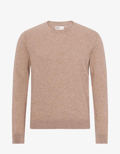 Light Merino Wool Crew - Honey Beige Product Image