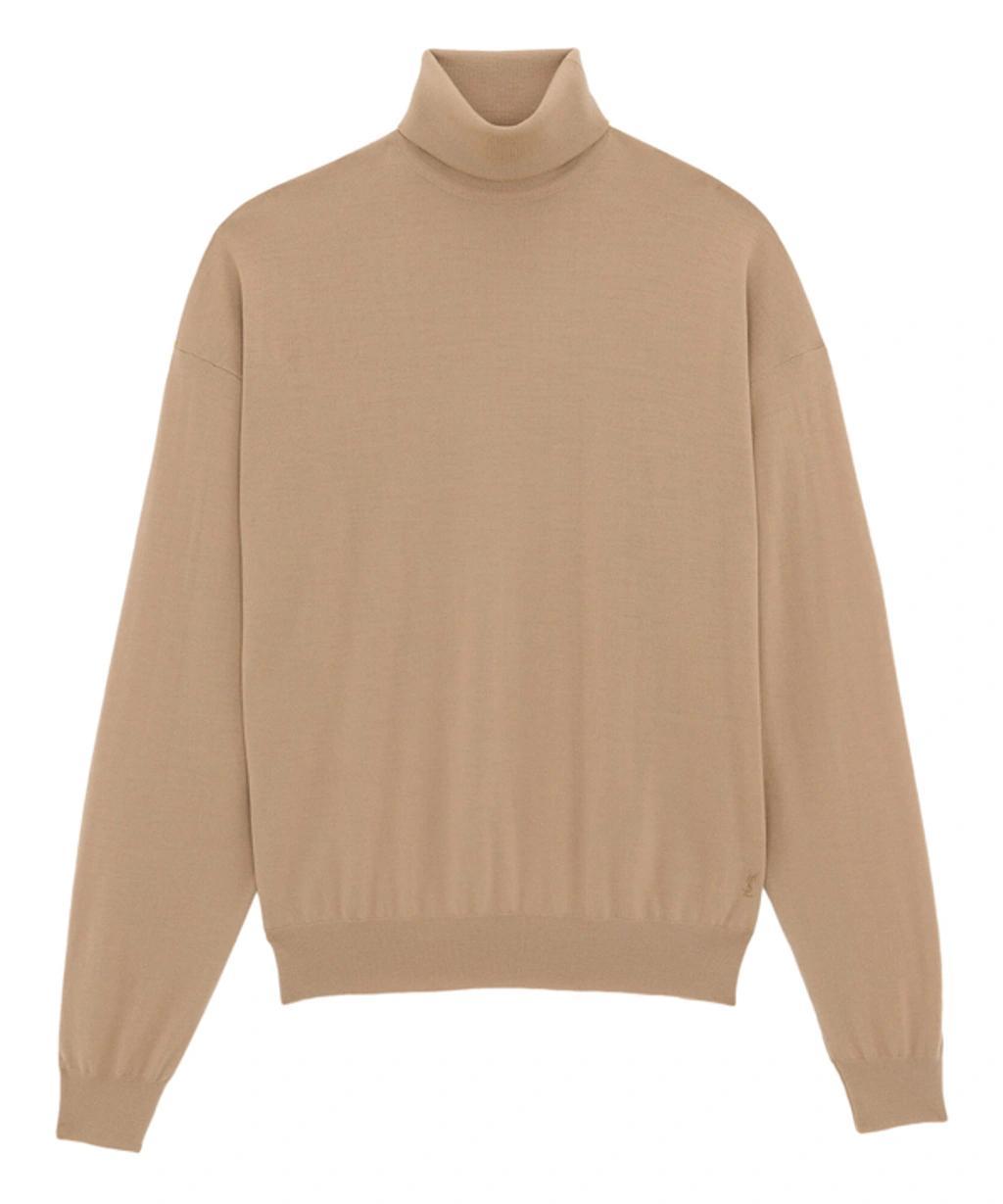 Roll-neck Sweater In Beige Product Image