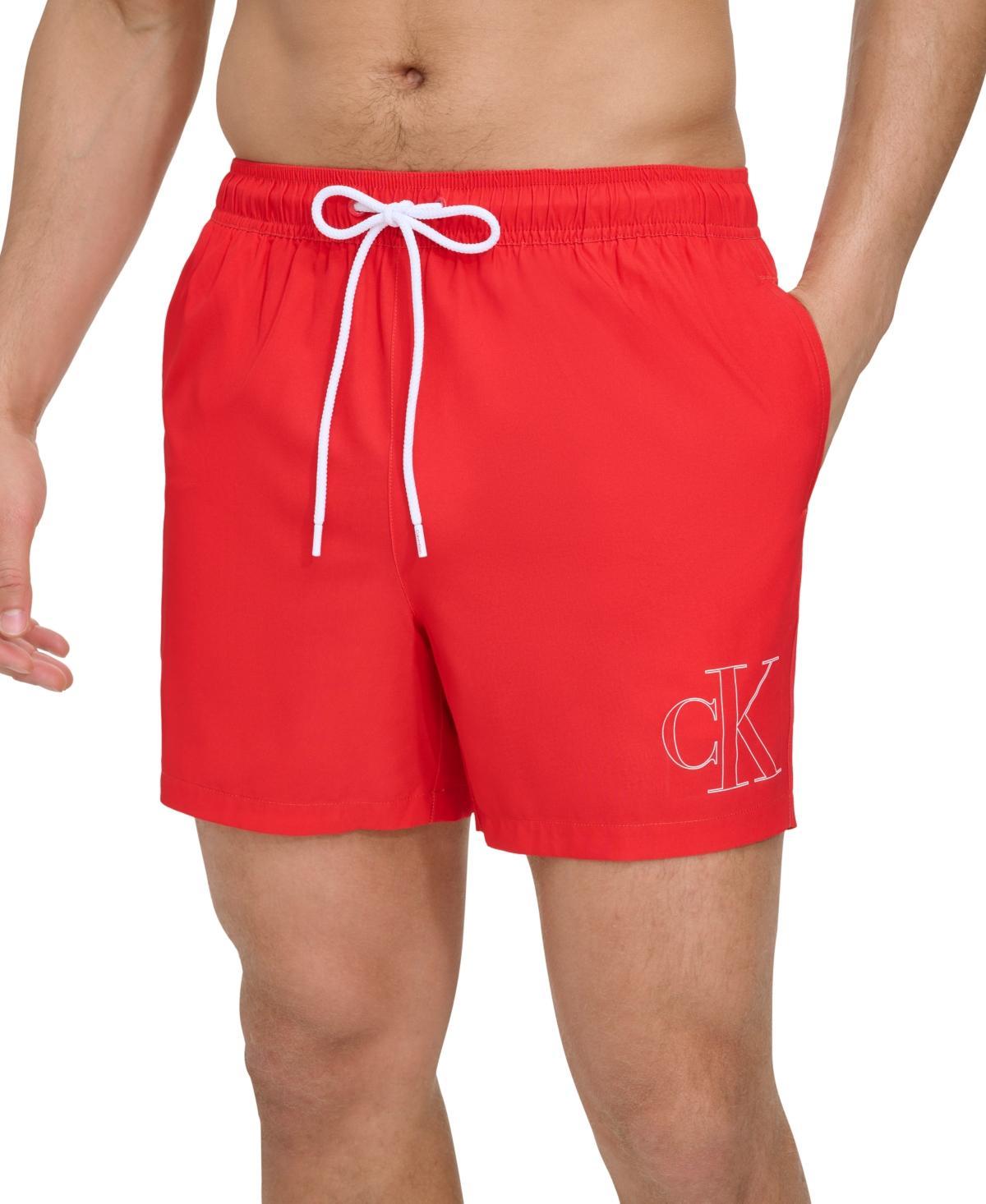 Calvin Klein Mens Outline Logo Modern Euro 5 Volley Swim Trunks Product Image