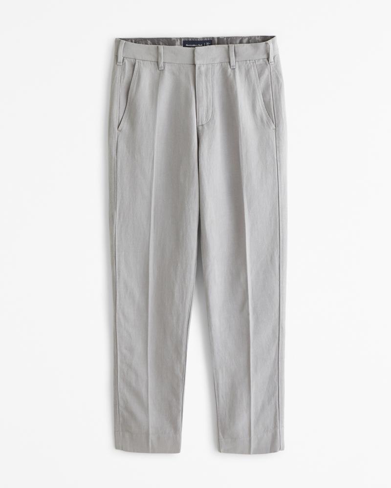 Straight Tailored Linen-Blend Fixed Waist Pant product image