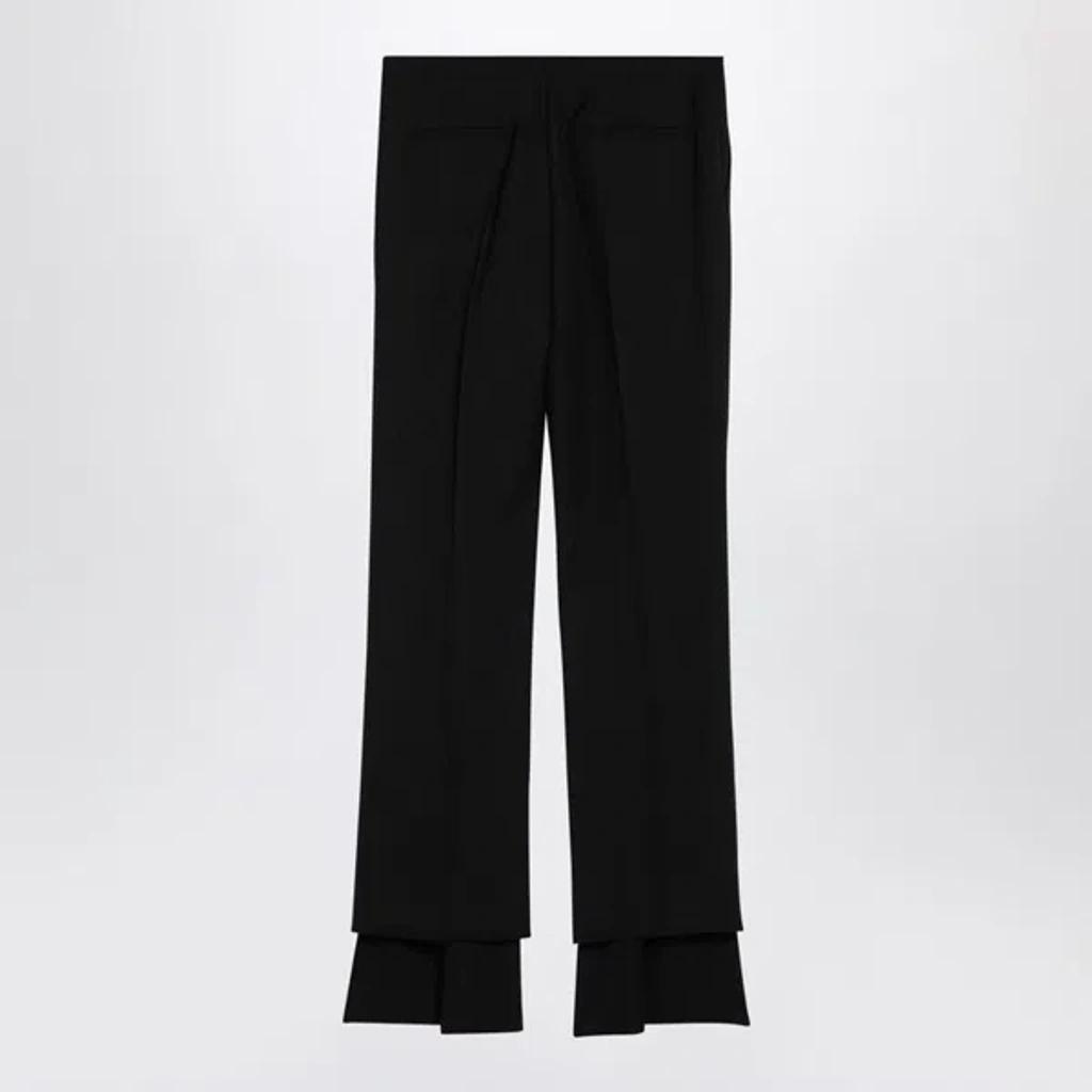 CHLOÉ Black Asymmetrical Wool Trousers In Schwarz Product Image