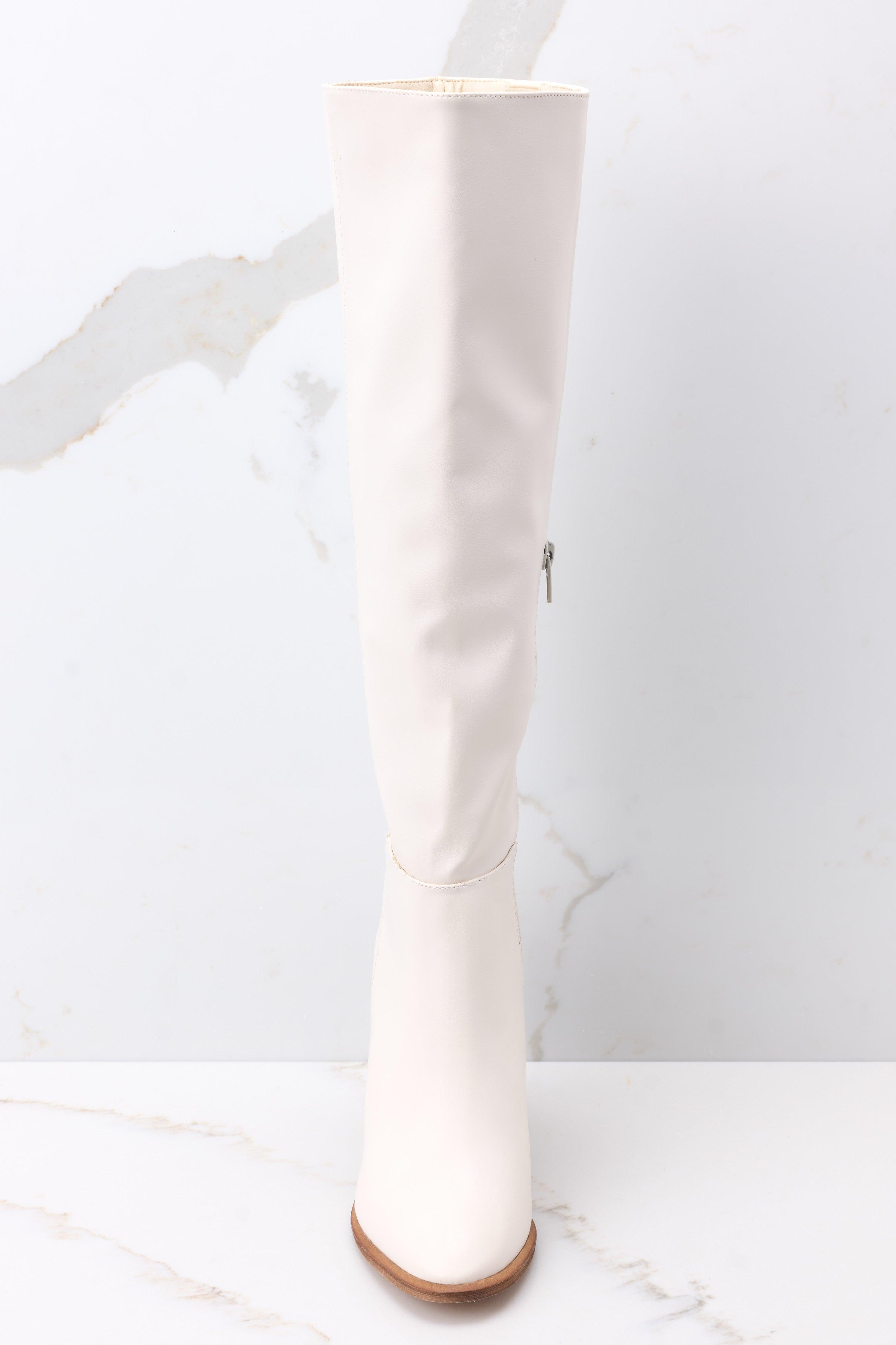 Standing Tall White Boots Product Image