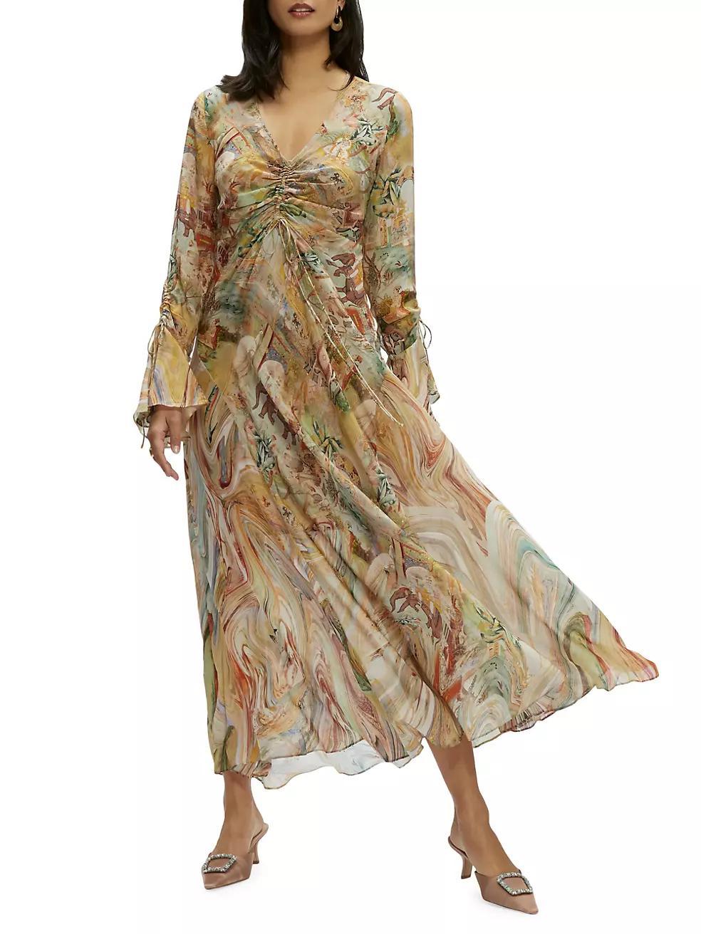 Diana Chiffon Scenic Midi-Dress Product Image