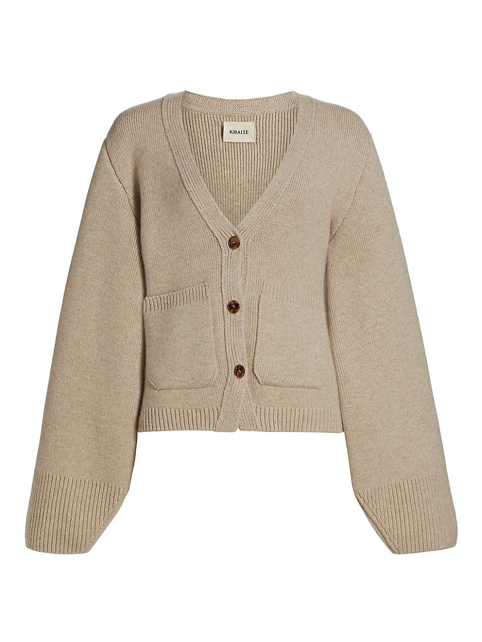 KHAITE Scarlet Cardigan in Neutral Product Image