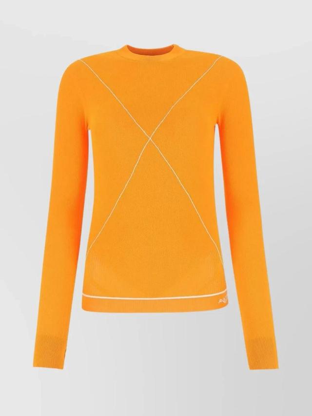 Crew Neck Sweater With Long Sleeves In Orange Product Image