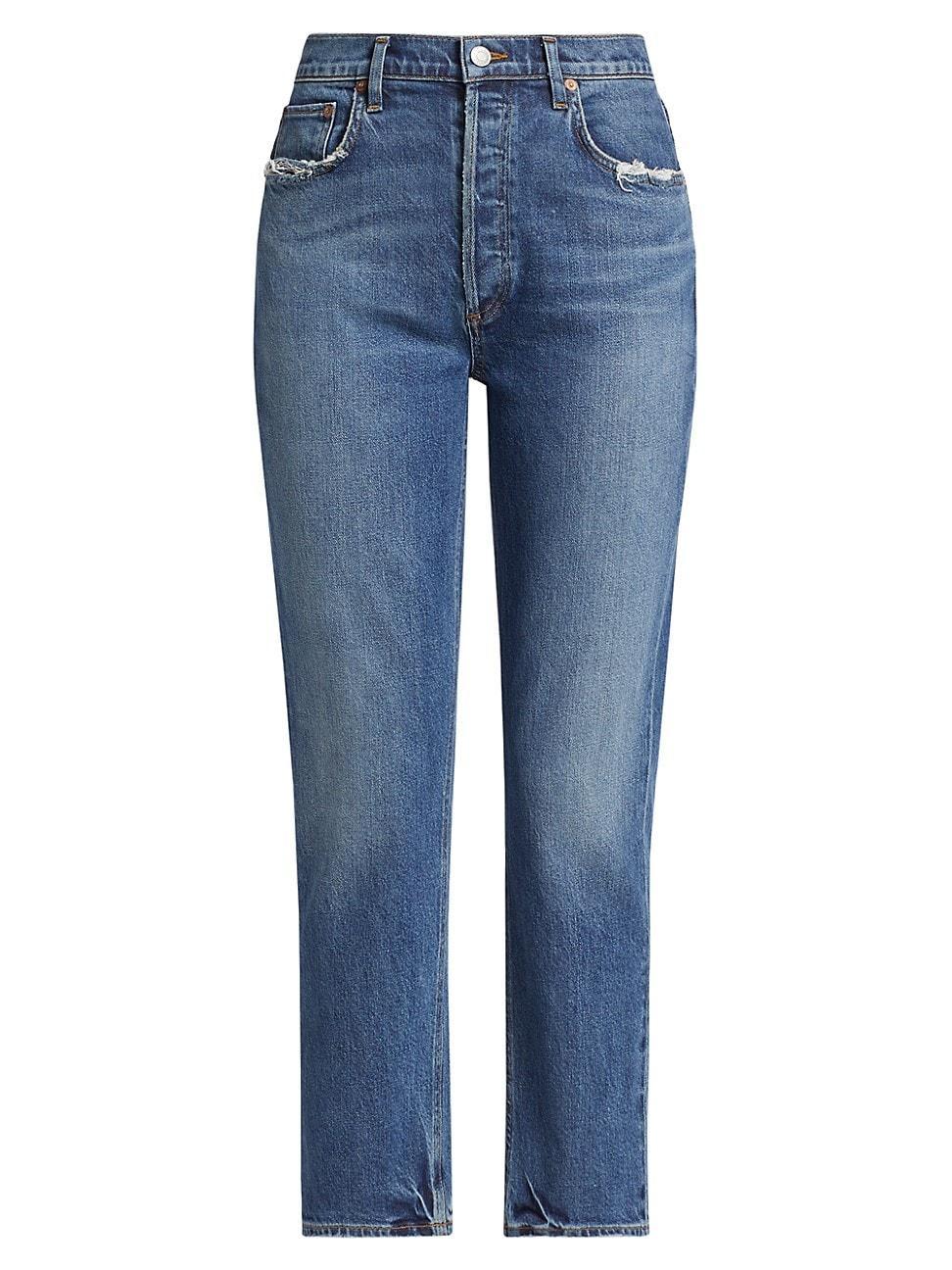 Womens Riley Long High-Rise Straight Jeans Product Image