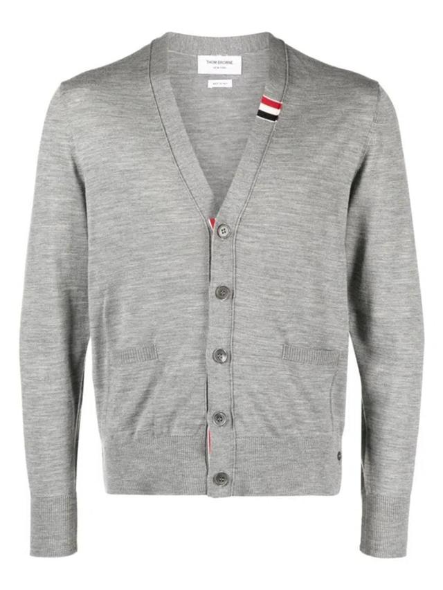 Men's Wool Cardigan In Grey Product Image