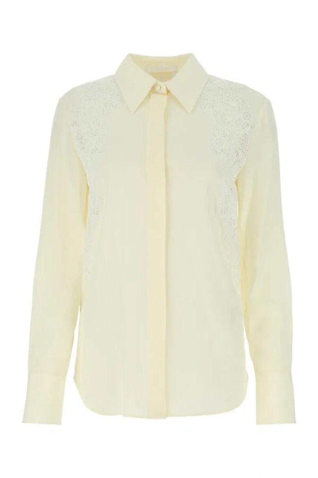 Chloe Woman Ivory Crepe Shirt In White Product Image