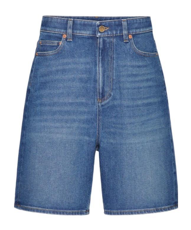 VALENTINO V-detail Bermuda Shorts In Blue Product Image