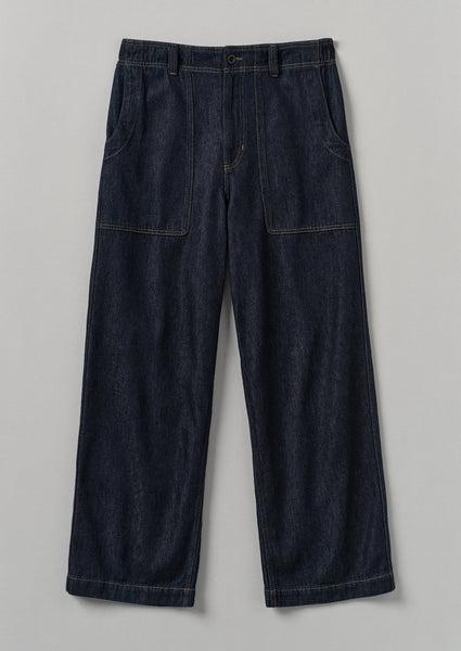 Cotton Hemp Denim Cargo Pants | Indigo Product Image