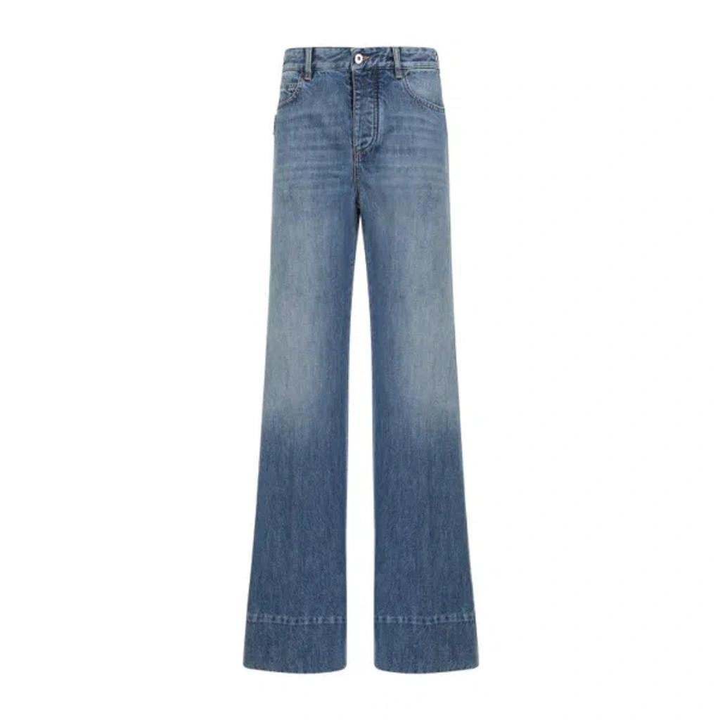 Wide Leg Denim Jeans In Blue Product Image