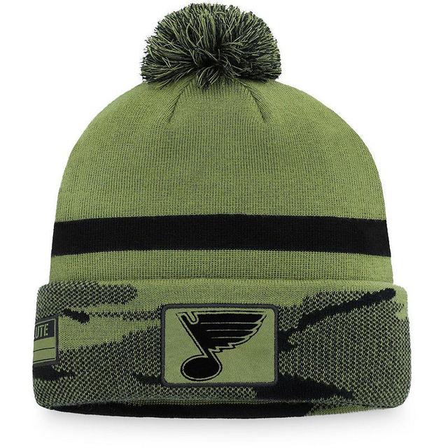 Mens Fanatics Branded Camo San Jose Sharks Military Appreciation Cuffed Knit Hat with Pom Product Image