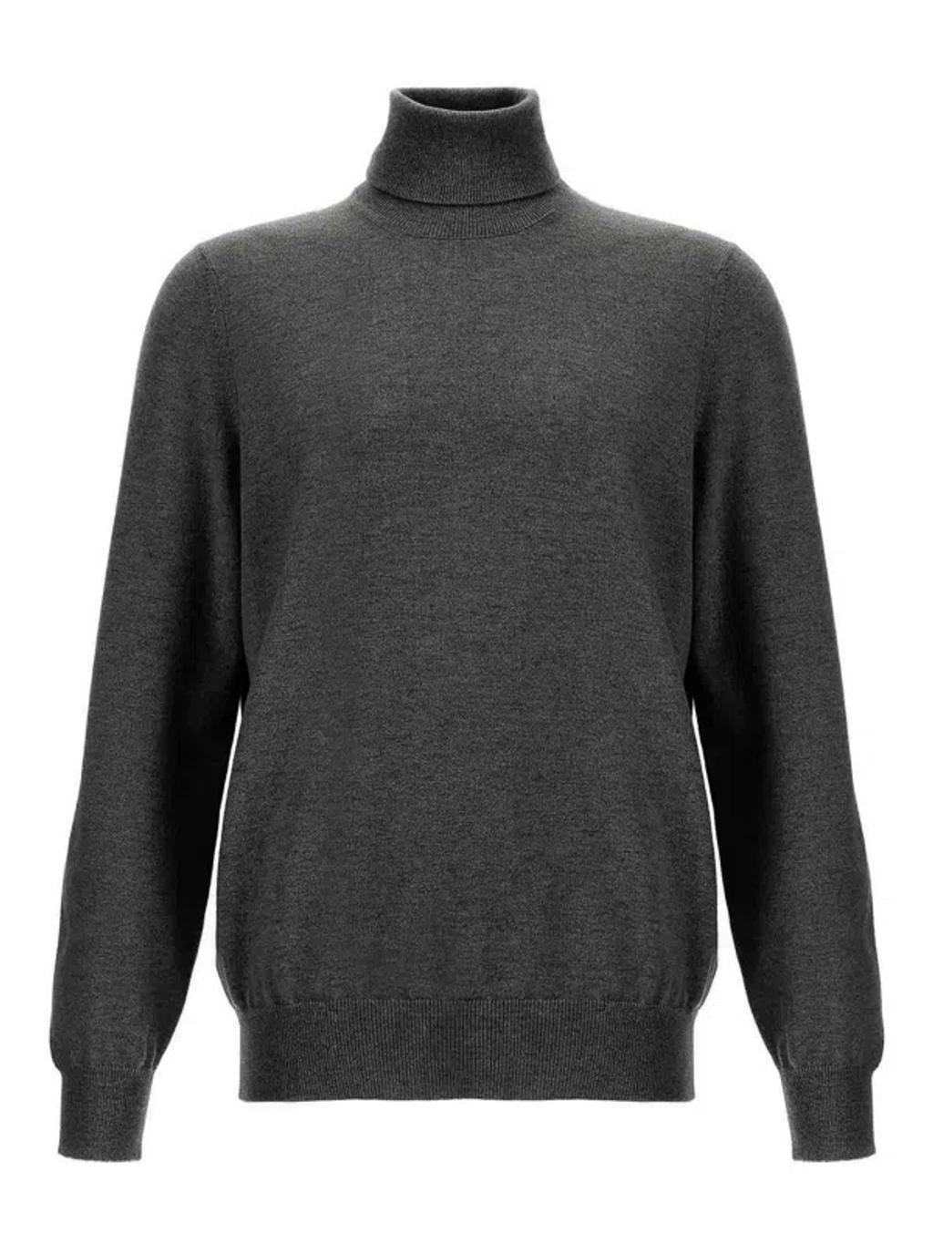 Cashmere Turtleneck Sweater In Grey Product Image