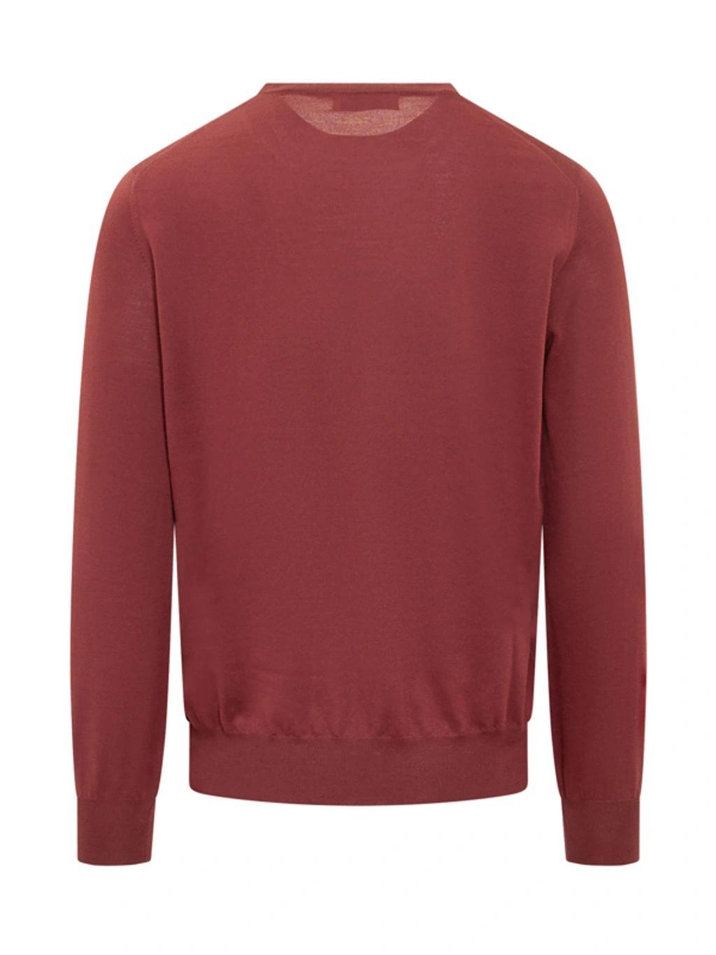 Crewneck Knitted Jumper In Red Product Image