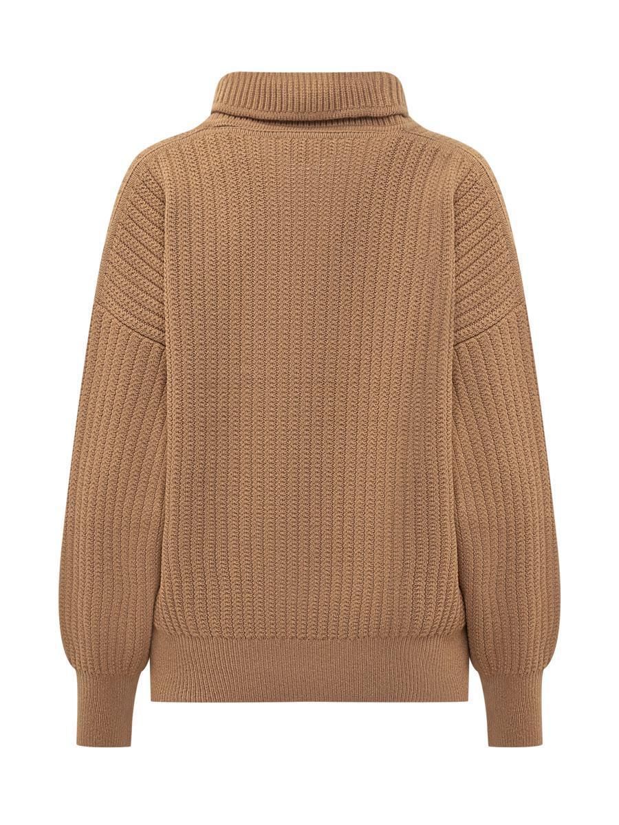 Shawl Neck Jumper In Brown Product Image