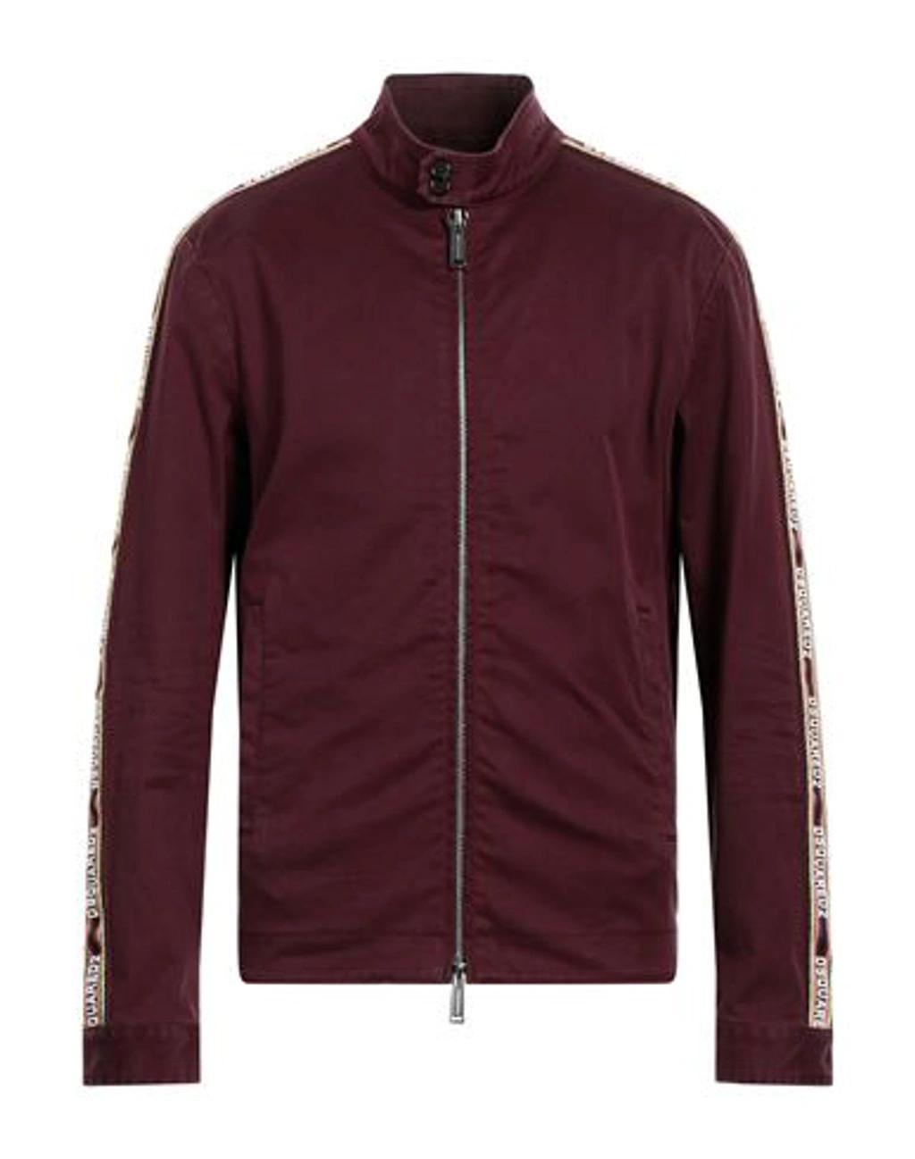 DSQUARED2 Man Jacket Burgundy Size 42 Cotton, Elastane In Red Product Image