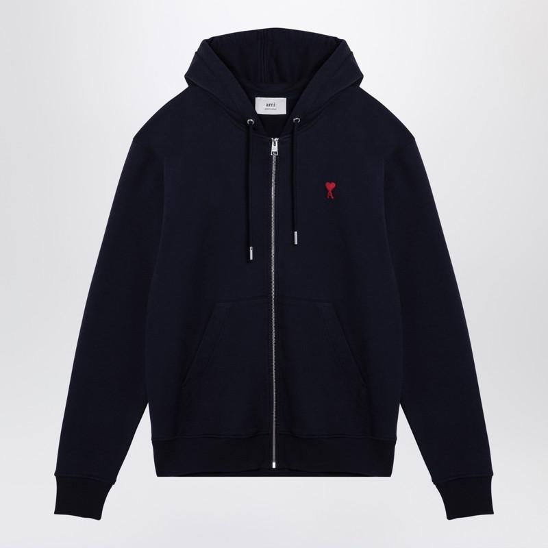 AMI ALEXANDRE MATTIUSSI Adc Zipped Hoodie In Blue Product Image