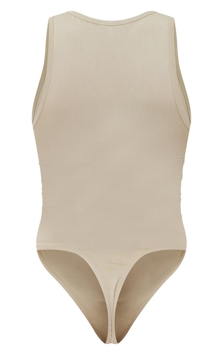 Basic Sage Green Slinky Racer Bodysuit Product Image