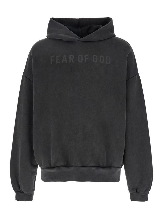 FEAR OF GOD Overlapped Hoodie Logo Black Print Product Image