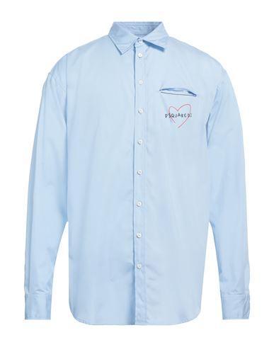 DSQUARED2 Man Shirt Sky Blue Size 42 Cotton Product Image