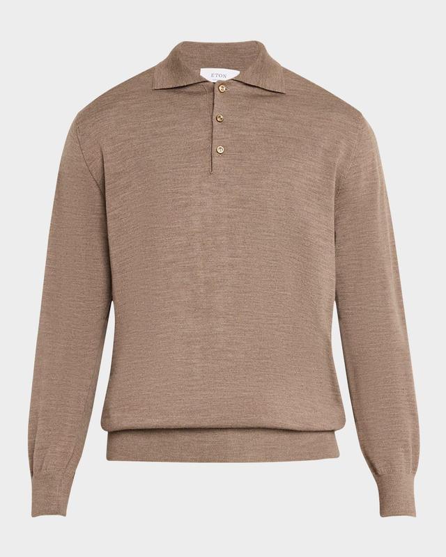 Mens Merino Wool Polo Sweater Product Image