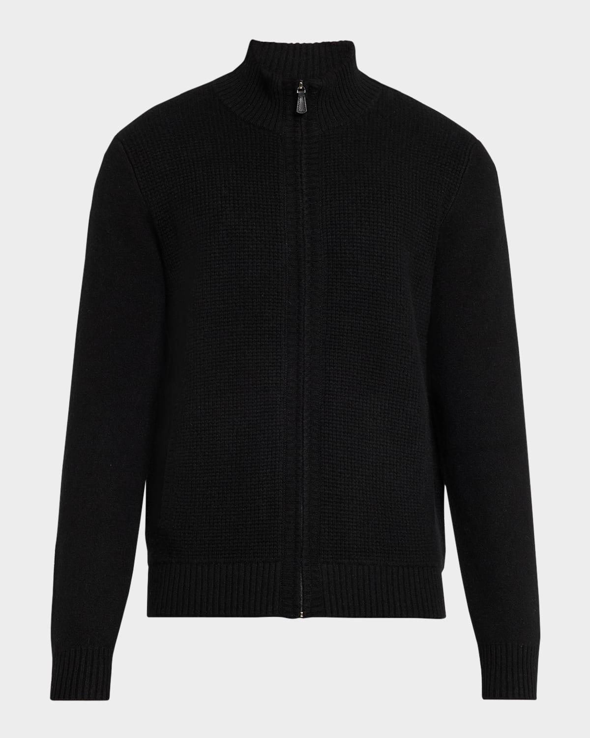 Mens Cashmere Knit Full-Zip Sweater Product Image