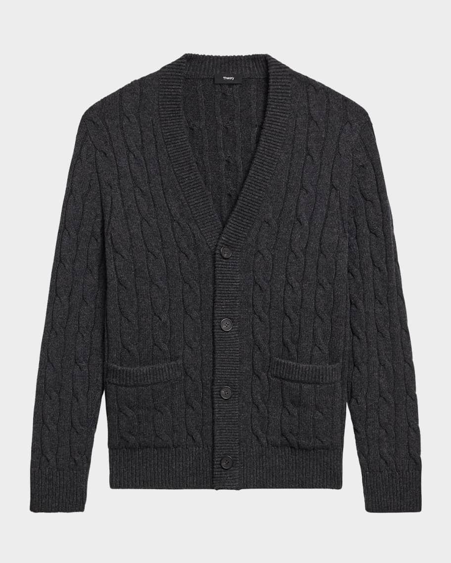 Mens Wool Cable-Knit Cardigan Product Image