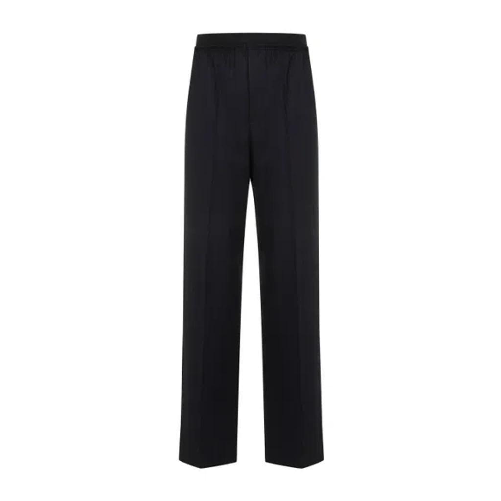 Stripe Black Blue Wool Trousers Product Image