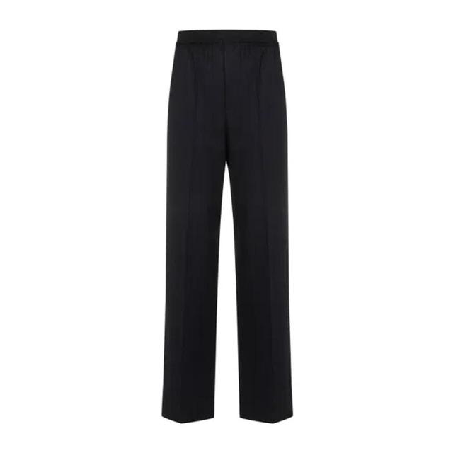 Stripe Black Blue Wool Trousers Product Image