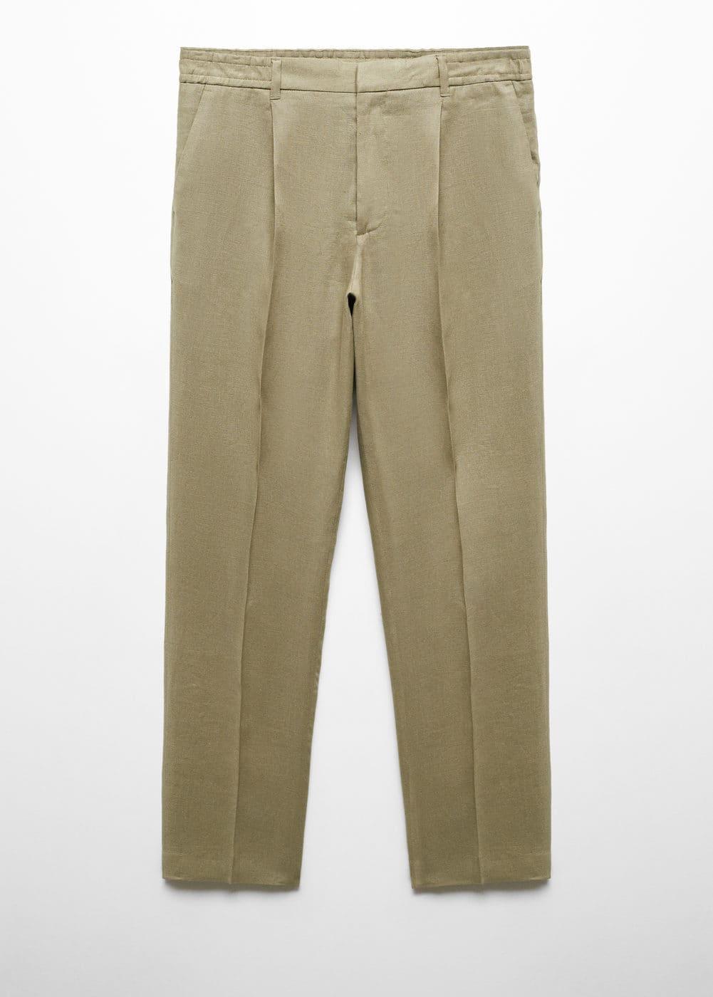 MANGO MAN - 100% linen regular-fit pants khakiMen Product Image