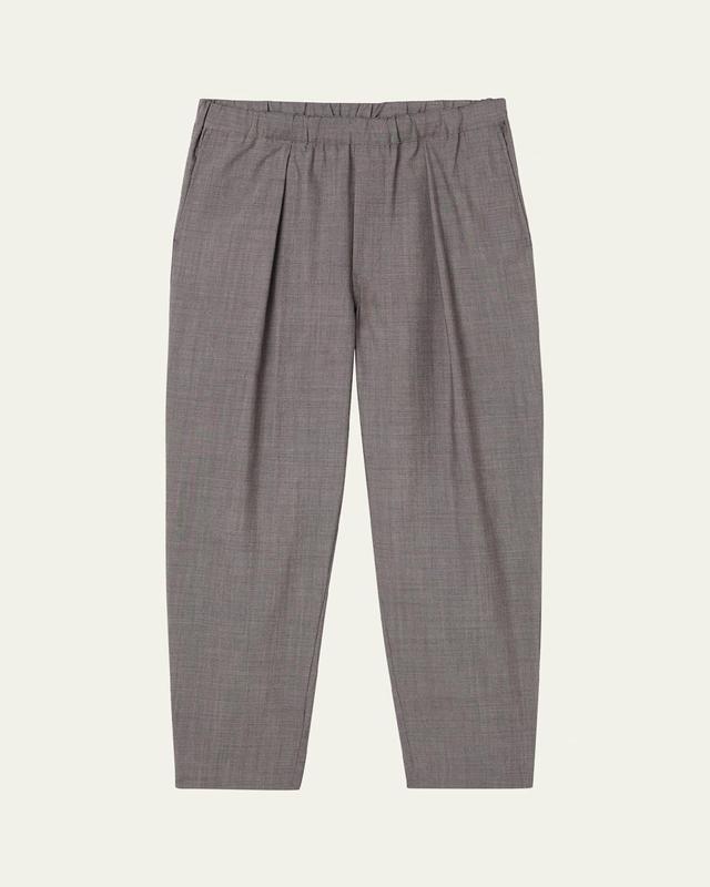 Mens Heathered Wool Elastic-Waist Trousers Product Image