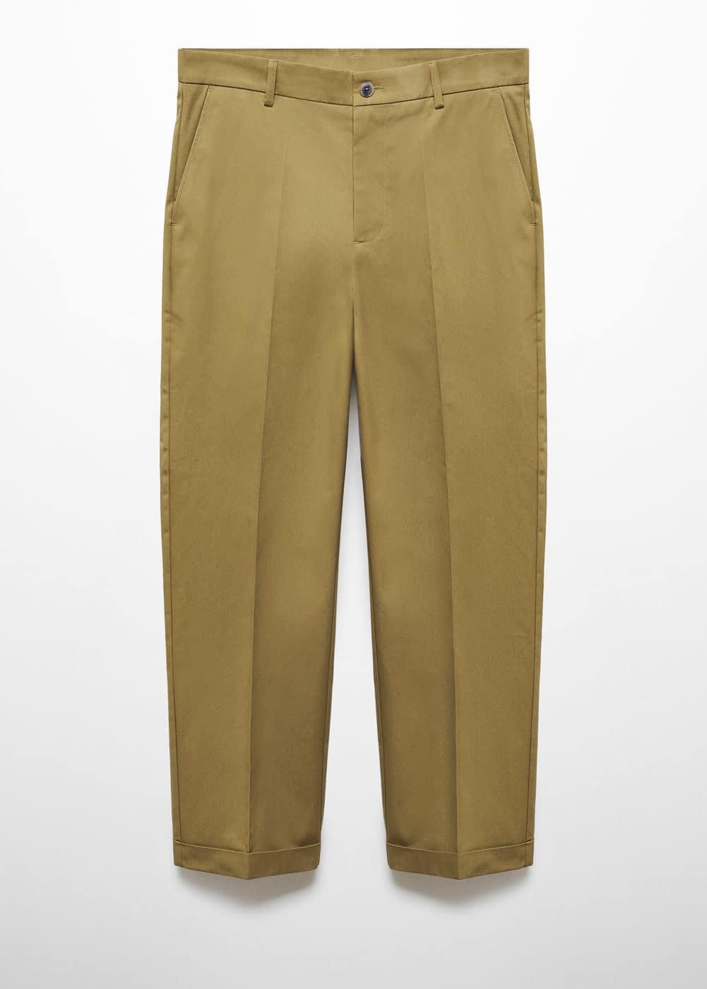 MANGO MAN - Straight-fit cotton pants olive greenMen Product Image