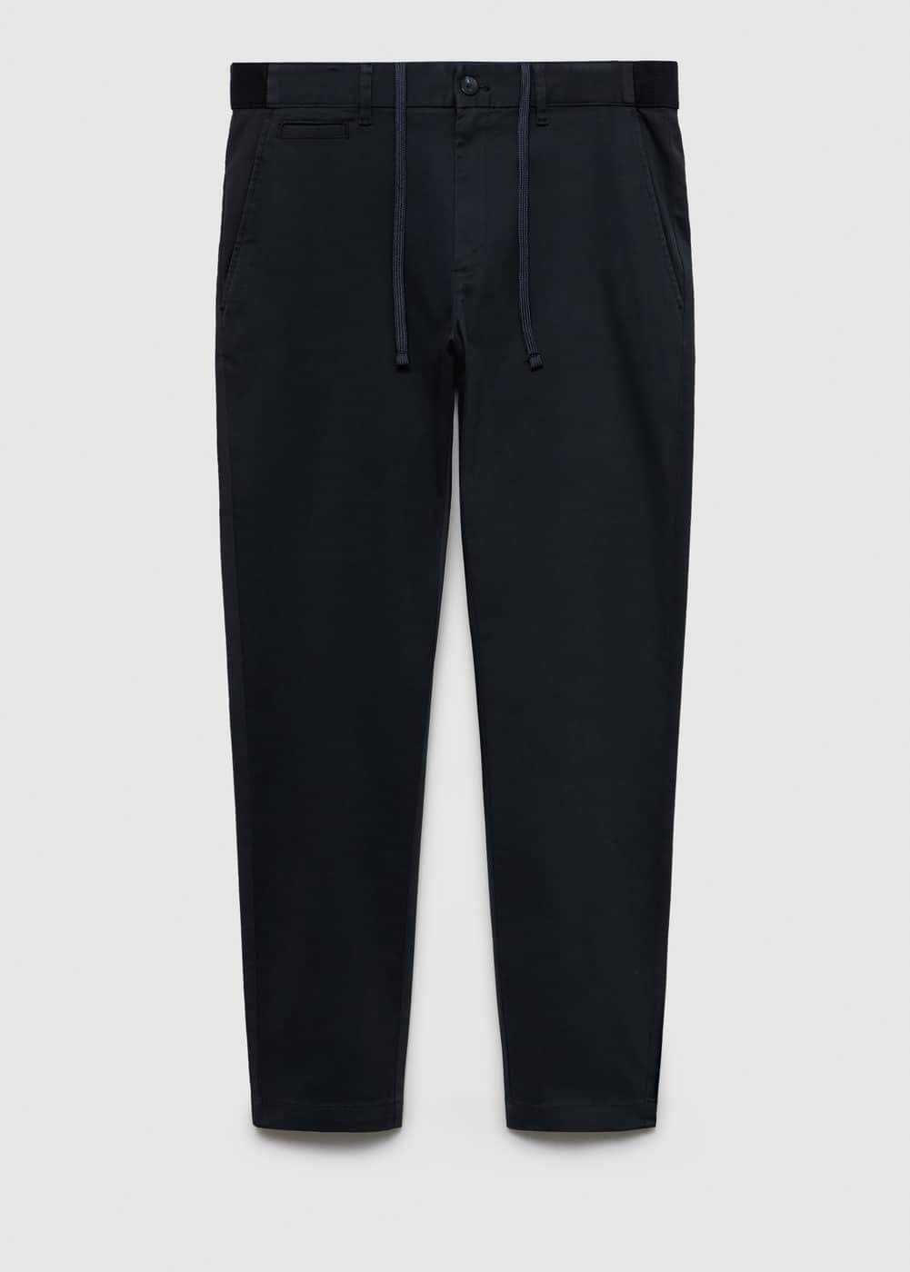 MANGO MAN - Cotton tapered crop pants dark navyMen Product Image