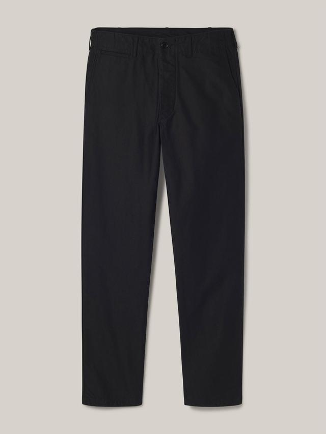 Black Japanese Cotton Sateen Ford Standard Officer Pant Product Image