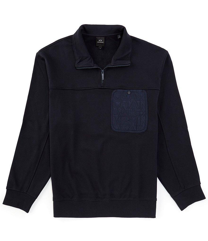 Armani Exchange French Terry Fleece Quarter-Zip Pullover Product Image