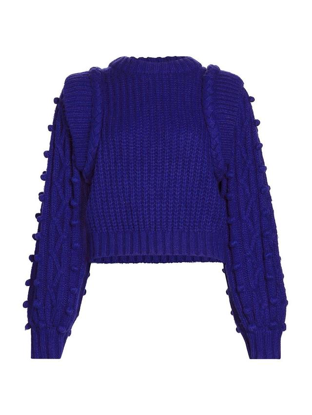 Womens Textured Braided Sweater Product Image