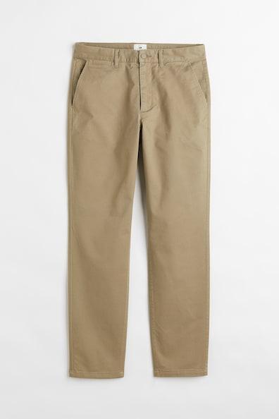 H & M - Slim Fit Cotton Chinos - Green Product Image