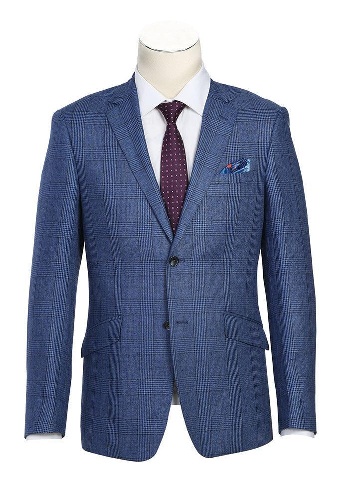 Slim Fit Blazer Summer Blue Linen Sport Coat Product Image