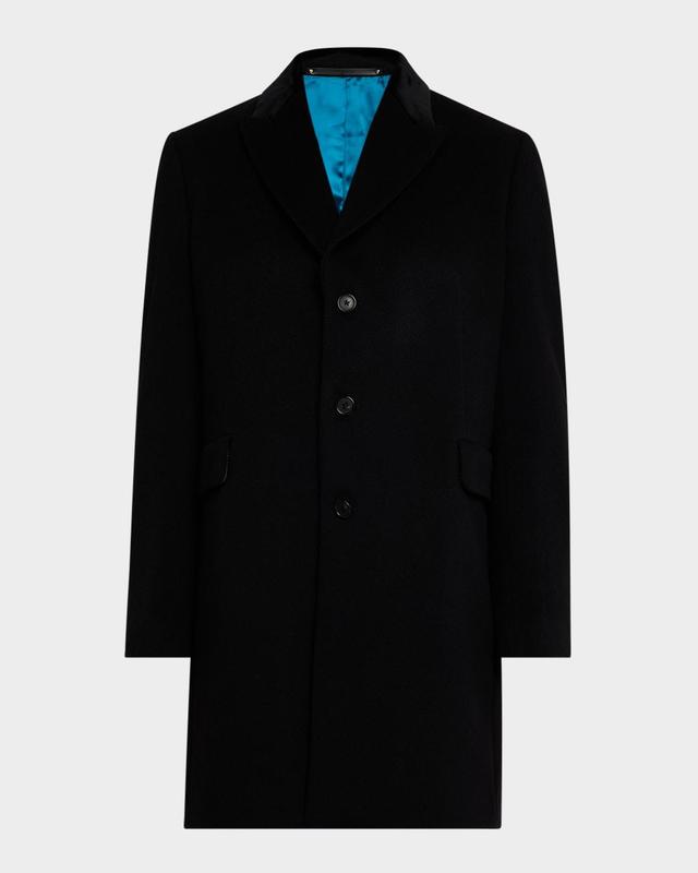 Mens Wool and Cashmere Single-Breasted Overcoat Product Image