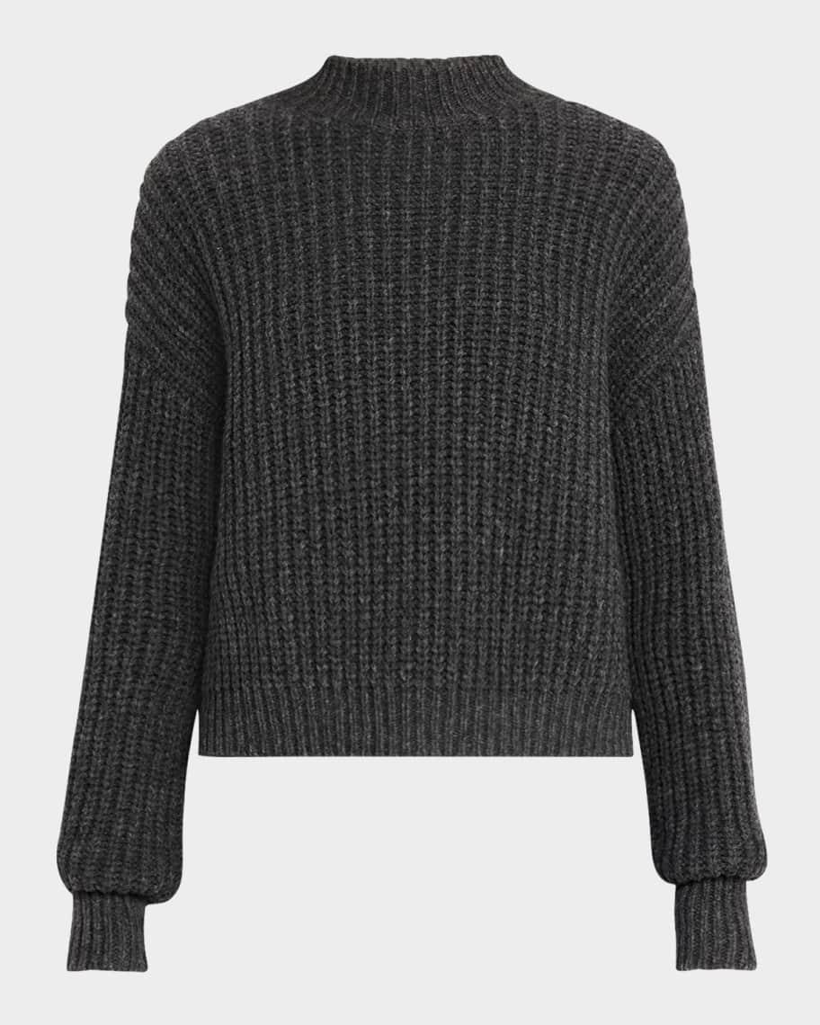 Ribbed Mock-Neck Fisherman Sweater Product Image