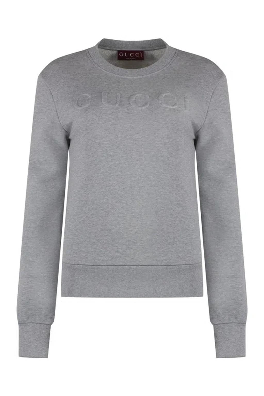 Cotton Crew-neck Sweatshirt In Grey product image