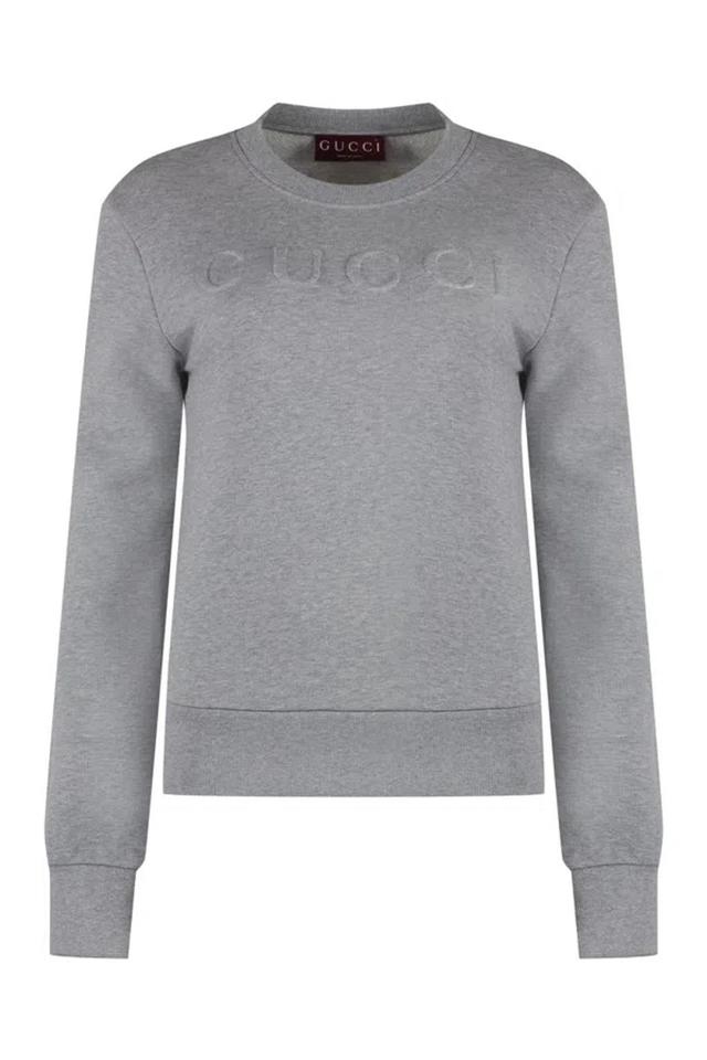 Cotton Crew-neck Sweatshirt In Grey Product Image