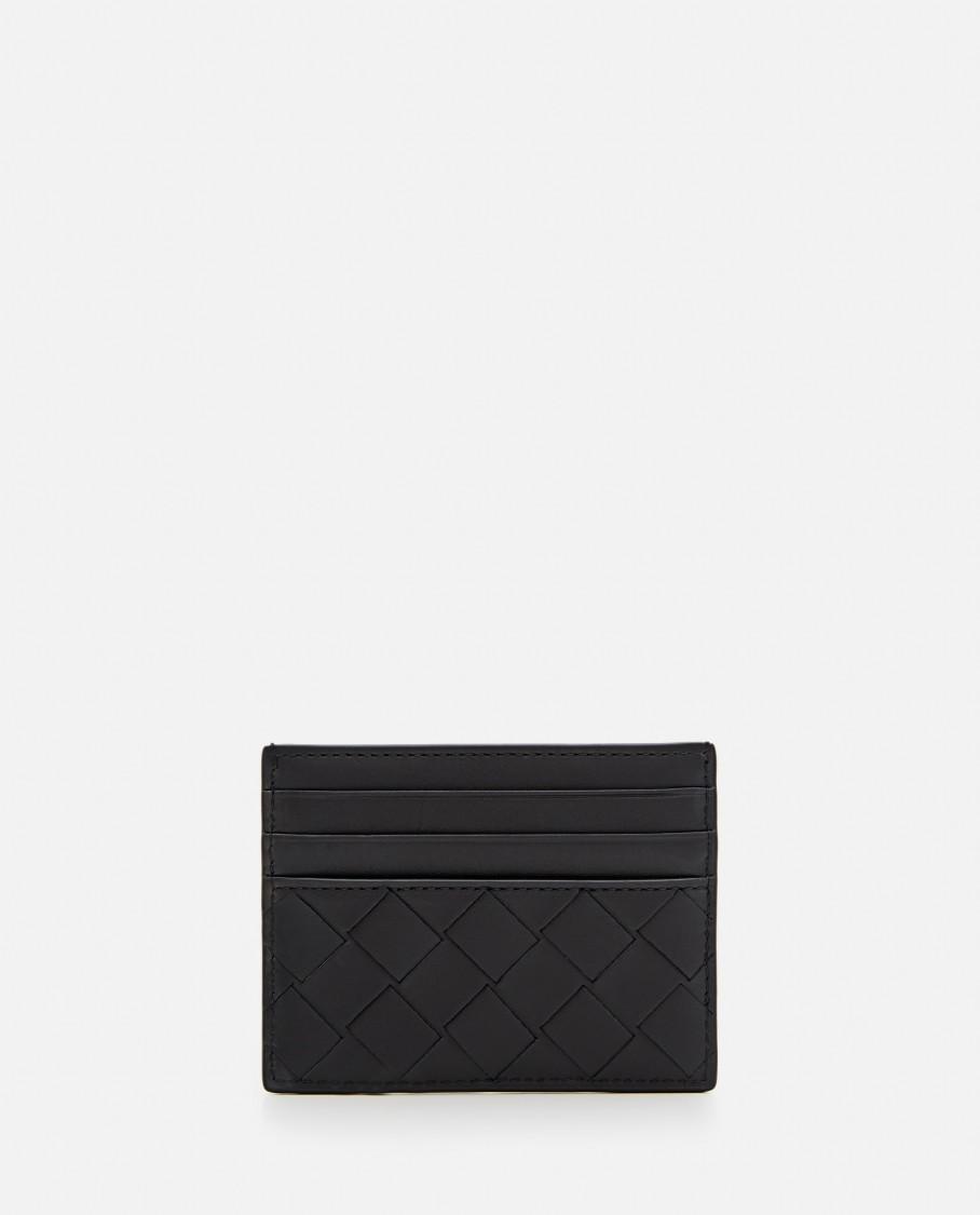 BOTTEGA VENETA Small Interlaced Card Holder In Black Product Image