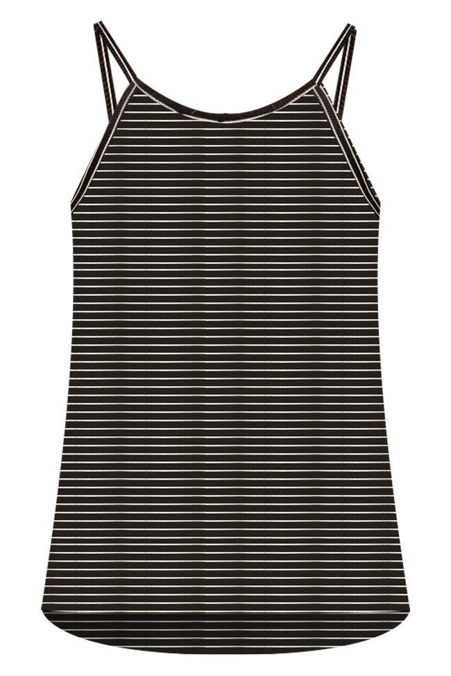 She's On It Black Striped Ribbed Halter Neck Tank FINAL SALE Product Image