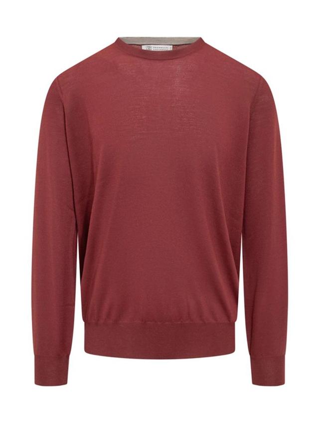 Crewneck Knitted Jumper In Red Product Image