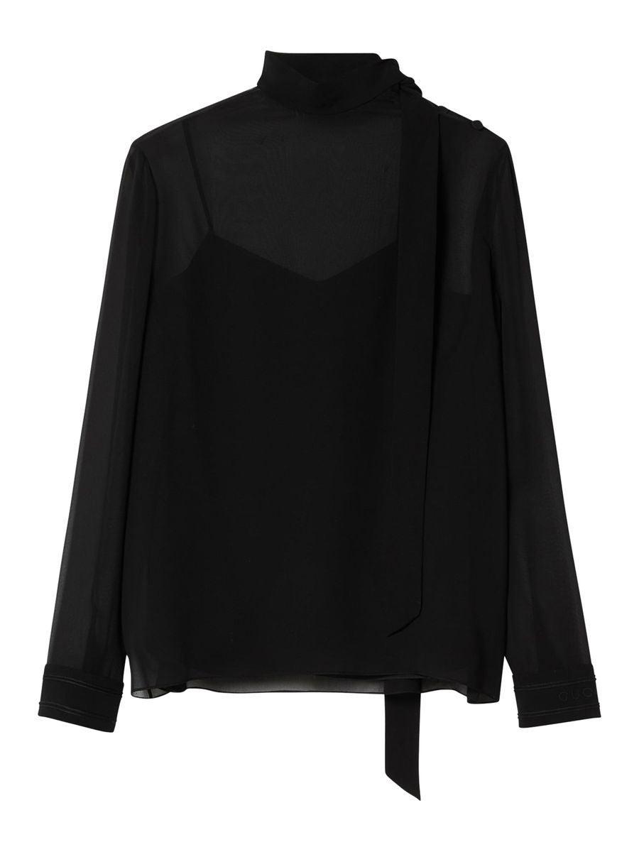 Top Light Silk Clothing In Black Product Image