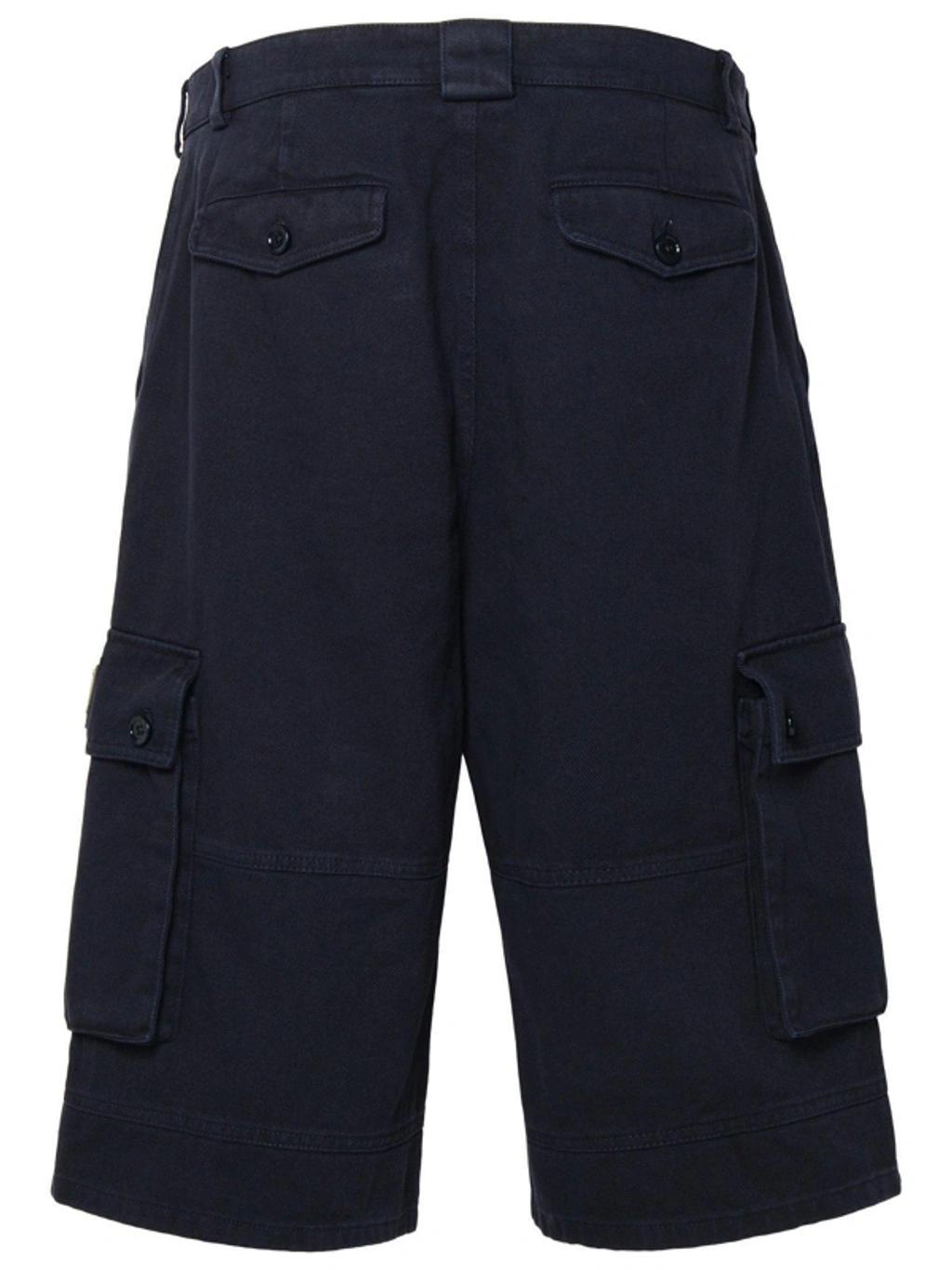 Logo Plaque Cargo Shorts In Blue Product Image